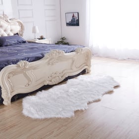 Amazing Luxury Decorative White Hand Tufted Faux Fur Sheepskin Area Rug - 3...