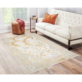 Amazing Penina Gold Abstract Area Rug - 90.5 X 63