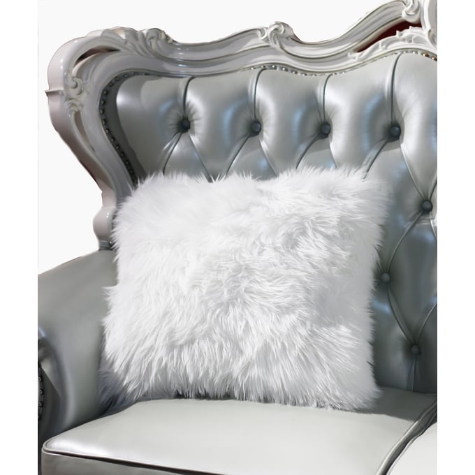 Amazing Luxury Decorative White Faux Fur Pillow AMZRUG-PIL-1013