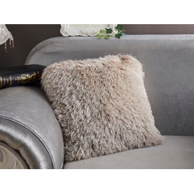 Amazing Decorative Shaggy Beige Pillow