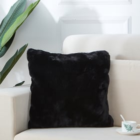 Amazing Agnes Luxury Black Chinchilla Faux Fur Pillow