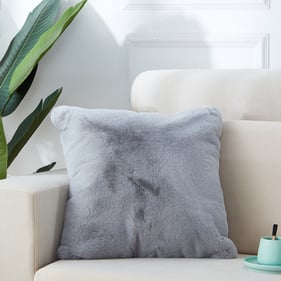 Amazing Agnes Luxury Grey Chinchilla Faux Fur Pillow