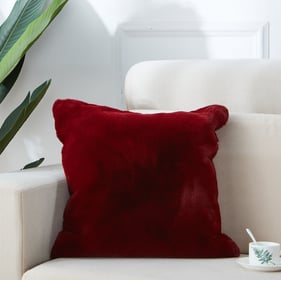 Amazing Agnes Luxury Red Chinchilla Faux Fur Pillow