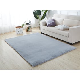 Amazing Lily Luxury Grey Chinchilla Faux Fur Rectangular Area Rug - 79 x 11...