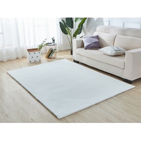 Amazing Lily Luxury White Chinchilla Faux Fur Rectangular Area Rug - 79 x 1...