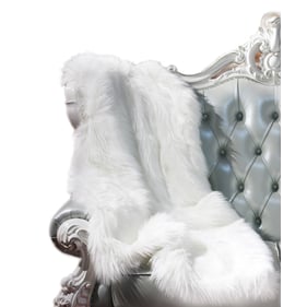 Amazing Luxury Decorative White Faux Fur Throw