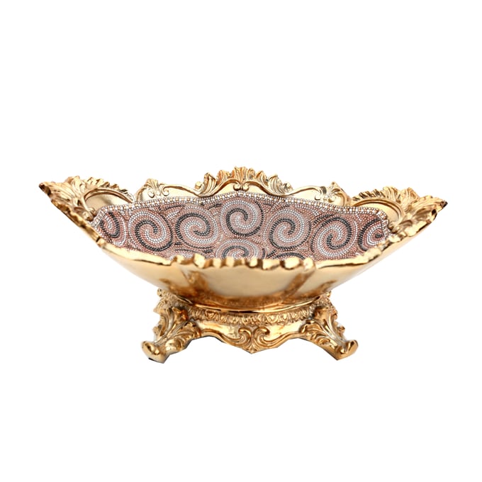 Amazing Ambrose Gold Chrome Plated Ceramic Crystal Embellished Bowl