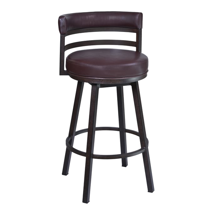 Luxur Living Katkheda Brown PU Auburn Bay 26 Inch Swivel Counter Height Stool LUX-721535746842