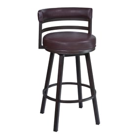 Luxur Living Katkheda Brown PU Auburn Bay 30 Inch Swivel Bar Stool