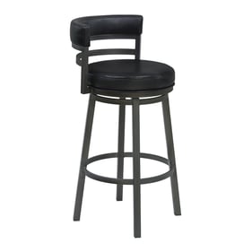 Luxur Living Katkheda Ford Black PU Mineral 30 Inch Swivel Bar Stool