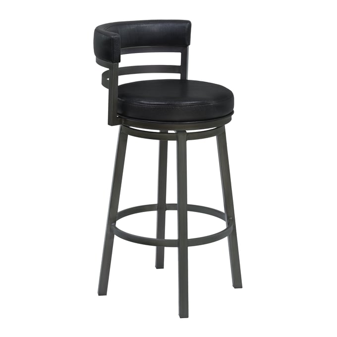 Luxur Living Katkheda Ford Black PU Mineral 30 Inch Swivel Bar Stool LUX-721535746880