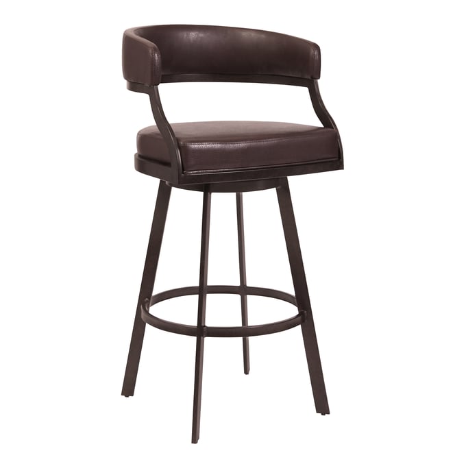 Luxur Living Borisawant Brown Faux Leather Auburn Bay 26 Inch Counter Height Stool LUX-721535746927