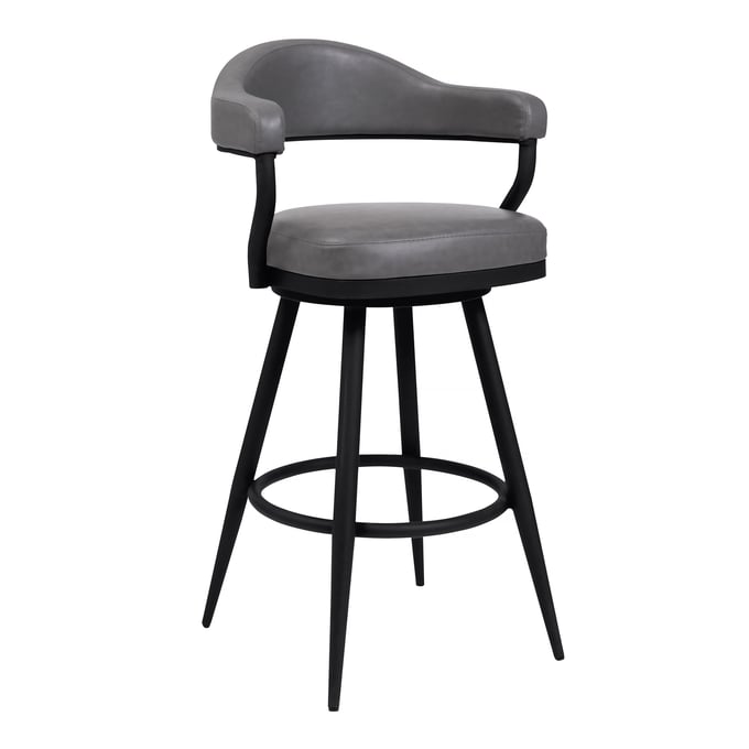 Luxur Living Akhada Vintage Gray Faux Leather Powder Coated 26 Inch Counter Height Stool LUX-721535747009