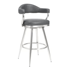 Luxur Living Akhada Vintage Gray Faux Leather 30 Inch Bar Stool