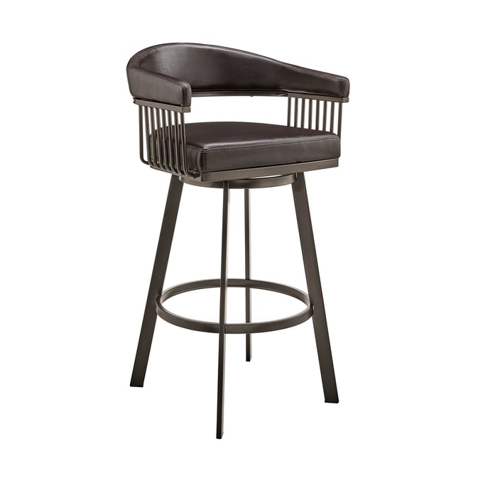 Luxur Living Barling Chocolate 29 Inch Swivel Bar Height Stool LUX-721535761876