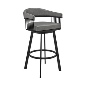 Luxur Living Barling Black Gray 29 Inch Swivel Bar Height Stool