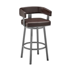 Luxur Living Bhilkhed Brown Faux Leather 30 Inch Swivel Bar Height Stool