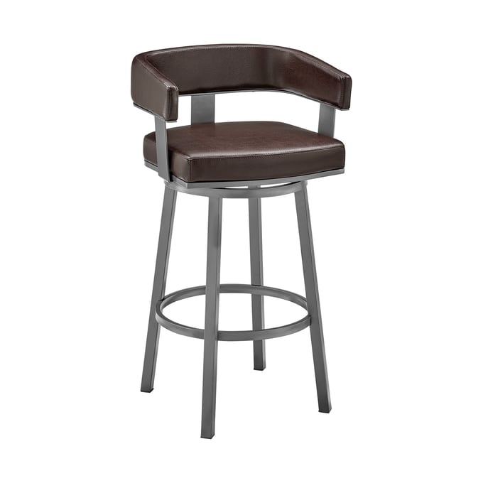 Luxur Living Bhilkhed Brown Faux Leather 30 Inch Swivel Bar Height Stool LUX-721535761951