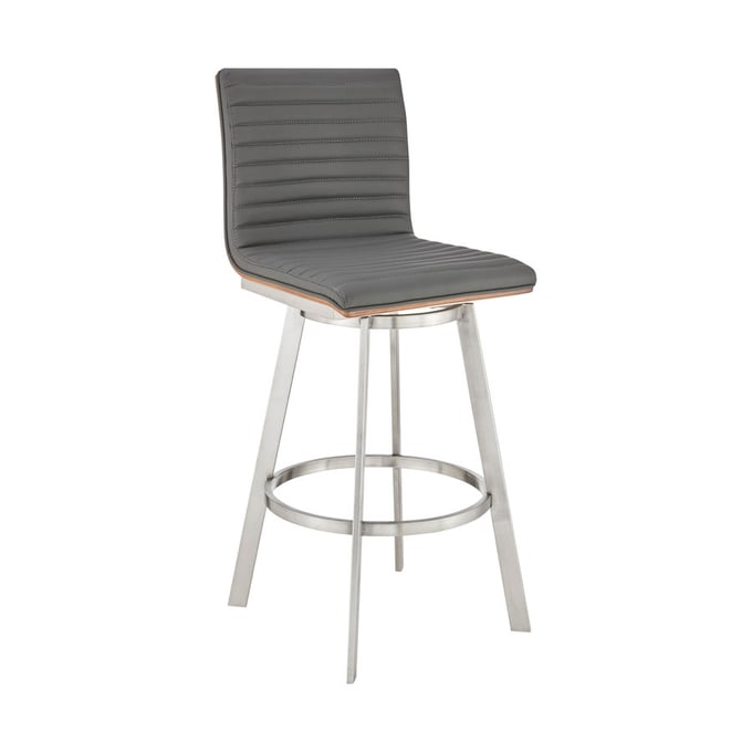 Luxur Living Dautpur Gray Faux Leather 30 Inch Bar Height Stool LUX-721535762057