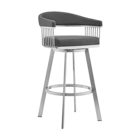 Luxur Living Barling Gray 29 Inch Swivel Bar Stool