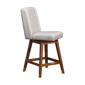 Luxur Living Karatwadi Brown Oak Beige Swivel Counter Stool