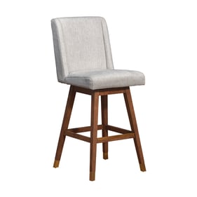 Luxur Living Karatwadi Brown Oak Beige Swivel Bar Stool