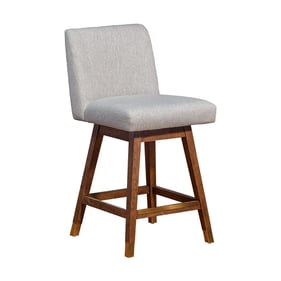 Luxur Living Atharwadi Brown Oak Taupe Swivel Counter Stool