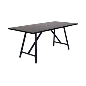 Luxur Living Dharel Dark Eucalyptus Rectangle Outdoor Patio Dining Table