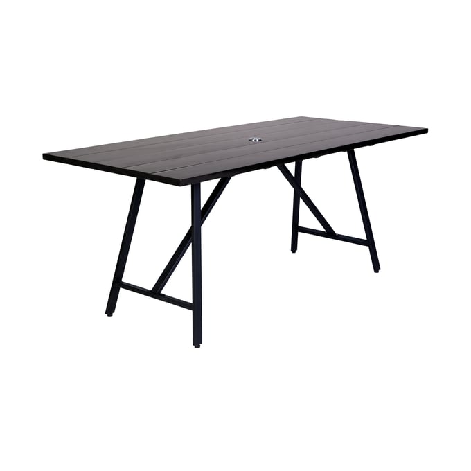 Luxur Living Dharel Dark Eucalyptus Rectangle Outdoor Patio Dining Table LUX-840254332317