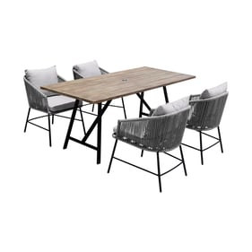 Luxur Living Dharel Light Eucalyptus 5pc Outdoor Dining Set