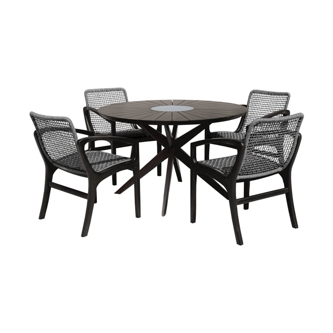 Luxur Living Kakad Dark Eucalyptus 5pc Dining Set LUX-840254332409