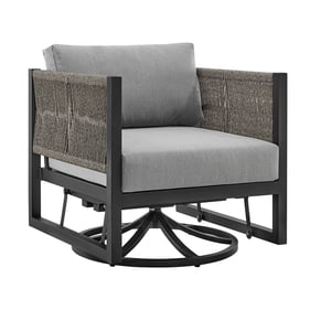 Luxur Living Bochara Grey Black Outdoor Patio Swivel Glider Lounge Chair