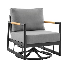 Luxur Living Kadti Black Grey Outdoor Patio Swivel Glider Lounge Chair