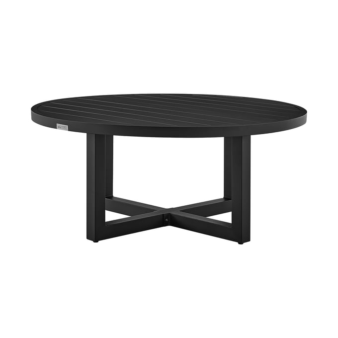 Luxur Living Ambikapur Black Outdoor Patio Round Coffee Table LUX-840254332553