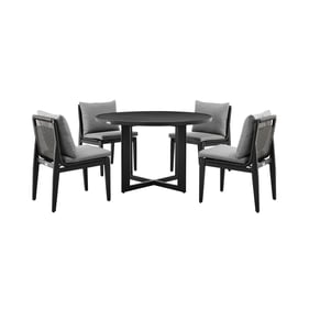 Luxur Living Chungshi Dark Grey Outdoor Patio 5pc Round Dining Table Set