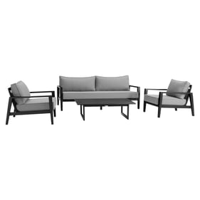 Luxur Living Chungshi Black Dark Grey 4pc Outdoor Seating Set