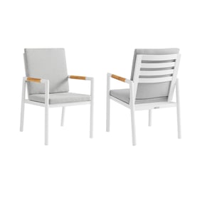 2 Luxur Living Kadti Light Gray Outdoor Dining Chairs