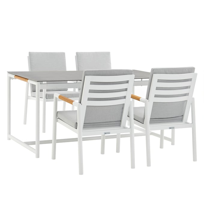 Luxur Living Kadti Light Gray 5pc Outdoor Dining Set LUX-840254332850