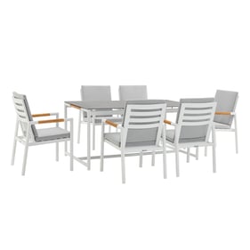 Luxur Living Kadti Light Gray 7pc Outdoor Dining Set