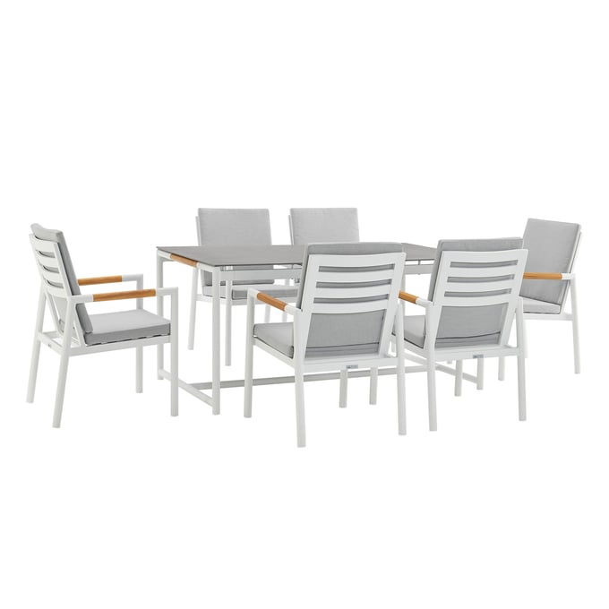 Luxur Living Kadti Light Gray 7pc Outdoor Dining Set LUX-840254332867