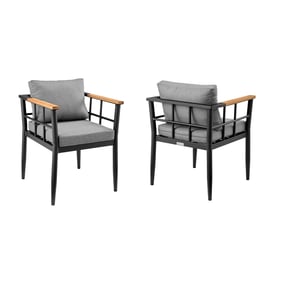 2 Luxur Living Bahadura Dark Grey Outdoor Patio Dining Chairs