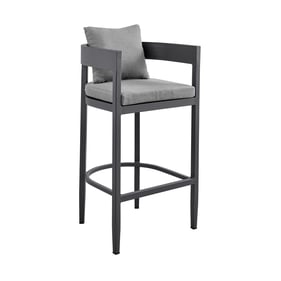 Luxur Living Ambikapur Dark Grey Outdoor Patio Counter Height Bar Stool