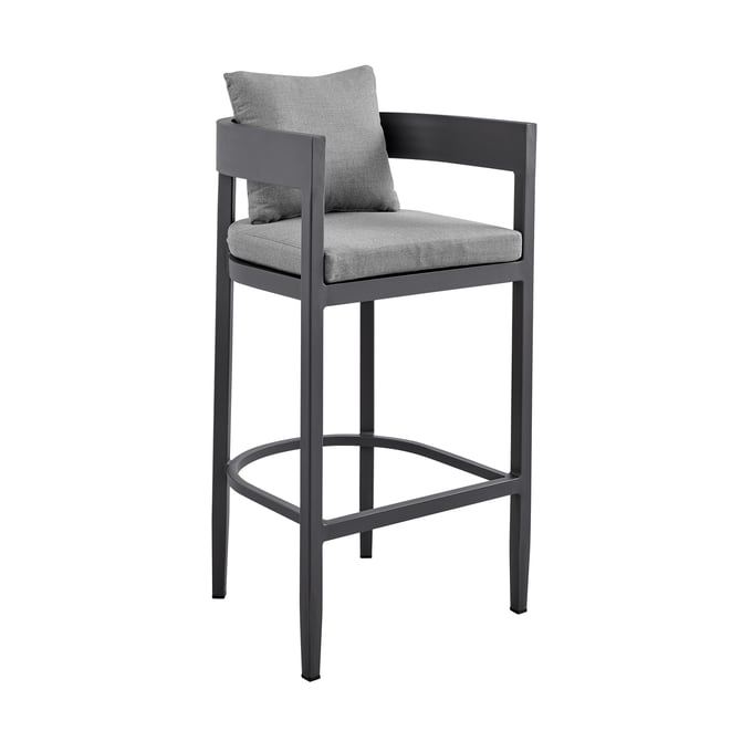 Luxur Living Ambikapur Dark Grey Outdoor Patio Counter Height Bar Stool LUX-840254332966