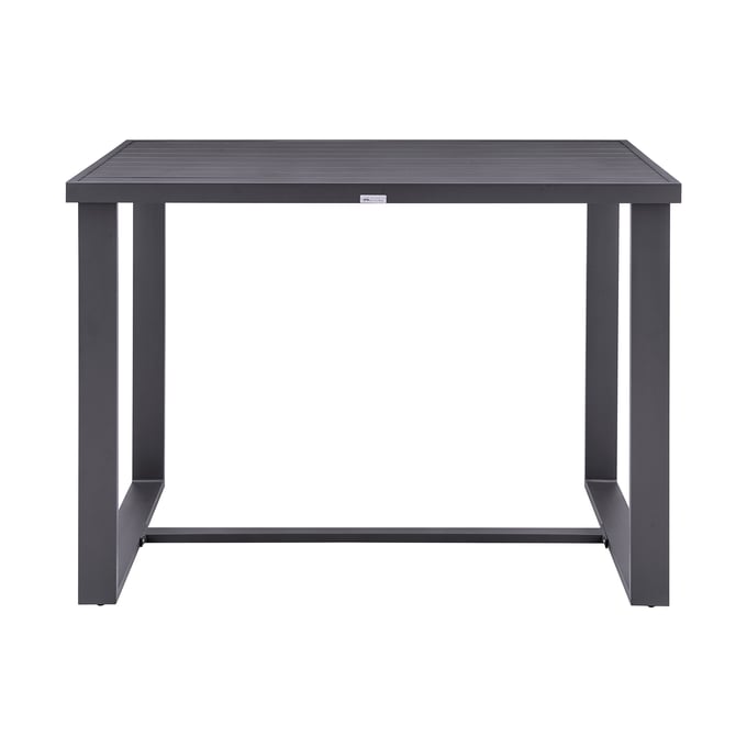 Armen Living Argiope Dark Grey Outdoor Patio Bar Height Dining Table