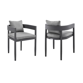 2 Luxur Living Ambikapur Dark Grey Outdoor Patio Dining Chairs