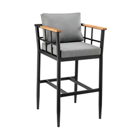 Luxur Living Khatkali Dark Grey Outdoor Patio Counter Height Bar Stool