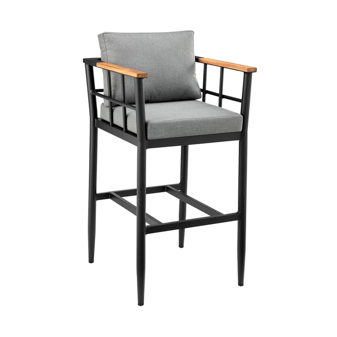 Luxur Living Khatkali Dark Grey Outdoor Patio Counter Height Bar Stool LUX-840254333048