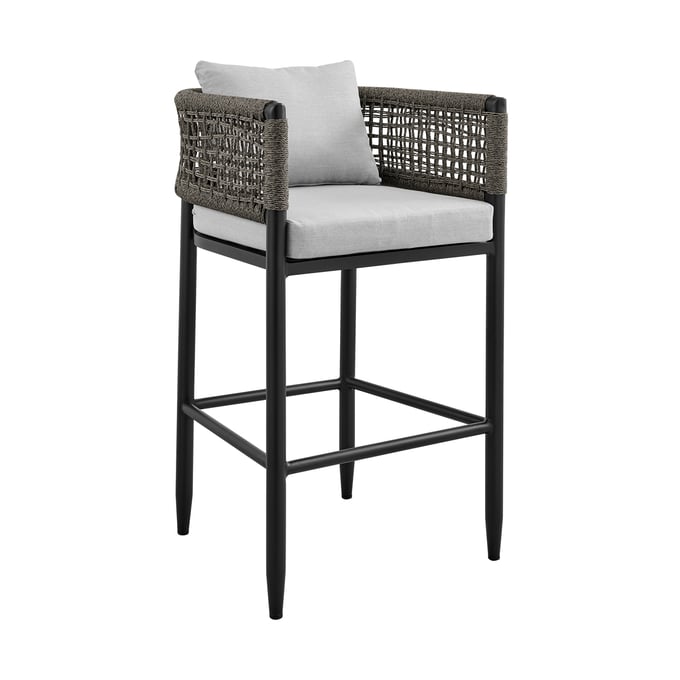 Luxur Living Chhabila Light Grey Outdoor Patio Bar Stool LUX-840254333116