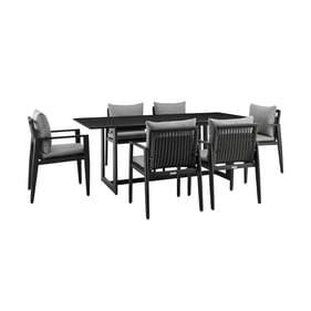 Luxur Living Chungshi Grey Outdoor Patio 7pc Dining Table Set