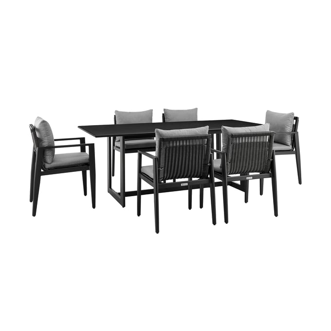 Luxur Living Chungshi Grey Outdoor Patio 7pc Dining Table Set LUX-840254333253